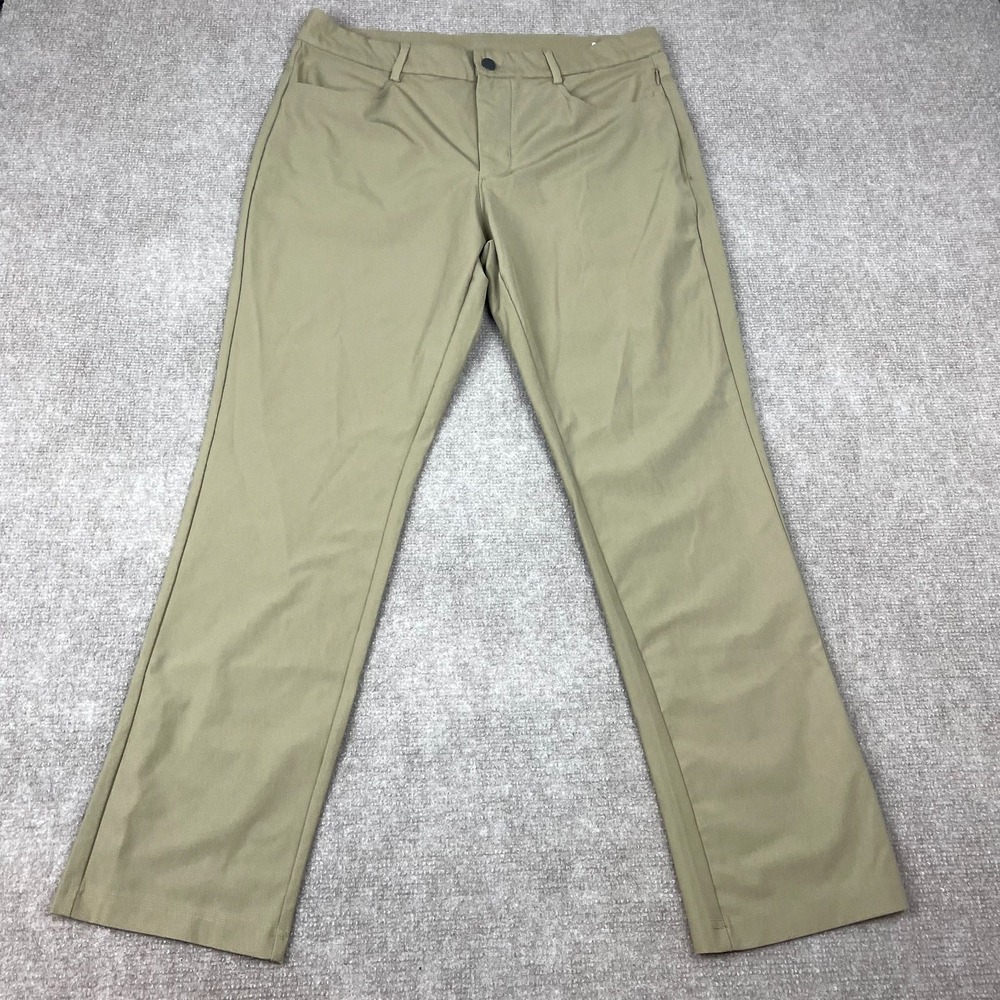 Old Navy Active Slim Tech Hybrid Pants Mens 33X30 Olive Green Straight Pockets